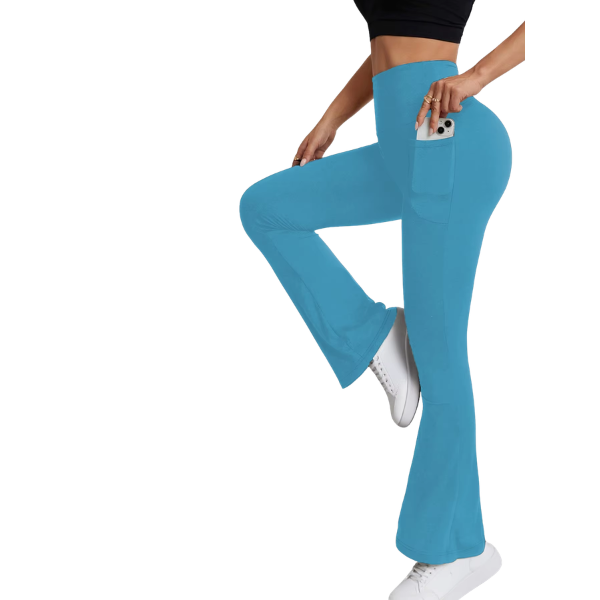 Legging Flare Feminina de Cintura Alta com Bolso
