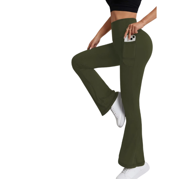 Legging Flare Feminina de Cintura Alta com Bolso
