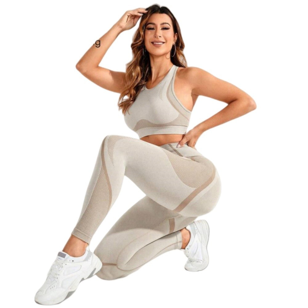 Conjunto Fitness Seamless com Top e Legging Modeladora