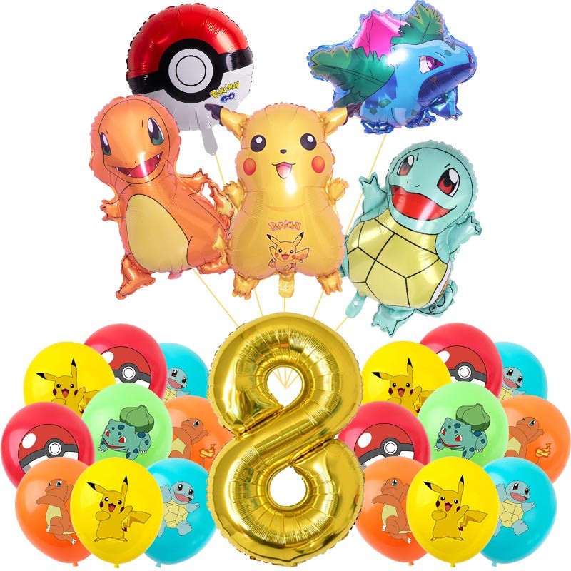 Kit Balões Pokémon Festa Infantil com Número