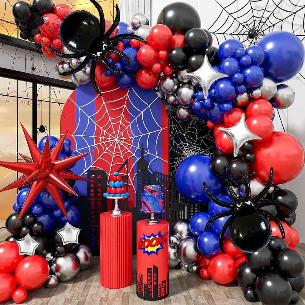 Kit Arco de Balões Decorativo 145 Peças Tema Aranha
