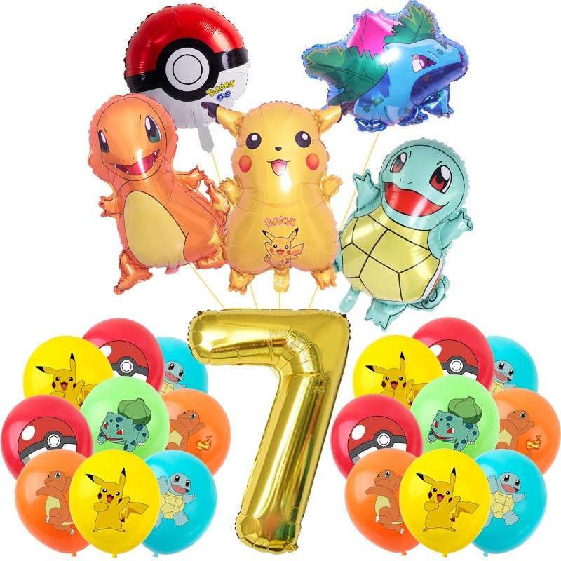 Kit Balões Pokémon Festa Infantil com Número