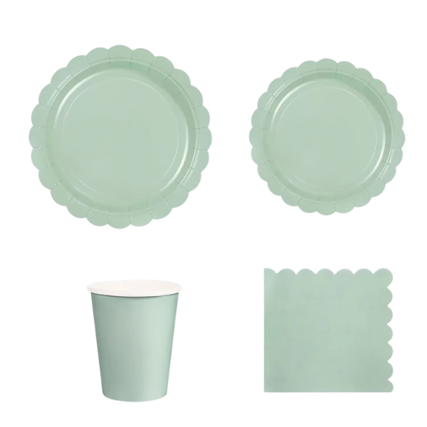 Kit Festa Descartável Verde 96 Peças