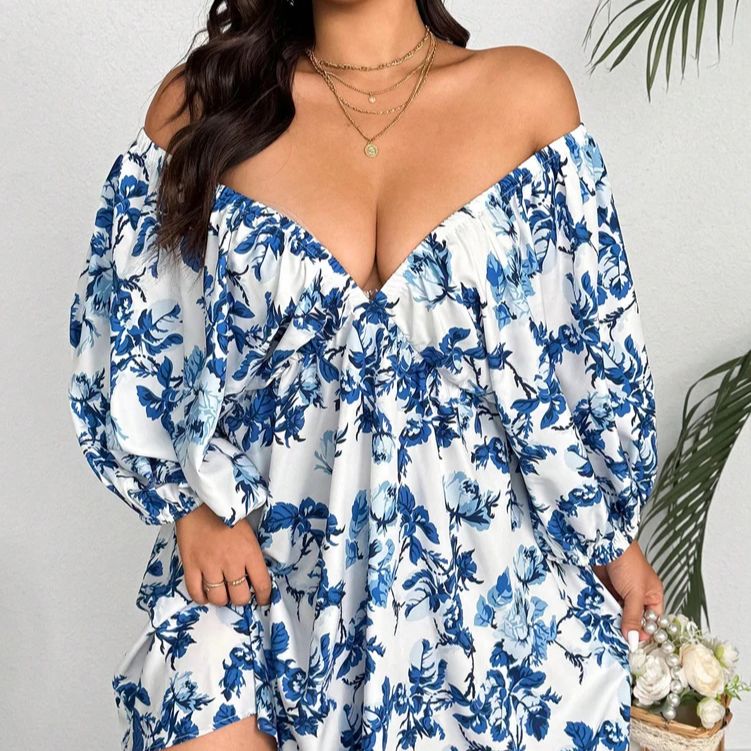 Vestido Feminino Ombro A Ombro Estampado