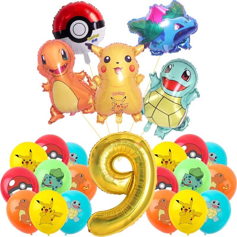 Kit Balões Pokémon Festa Infantil com Número