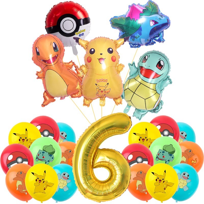 Kit Balões Pokémon Festa Infantil com Número