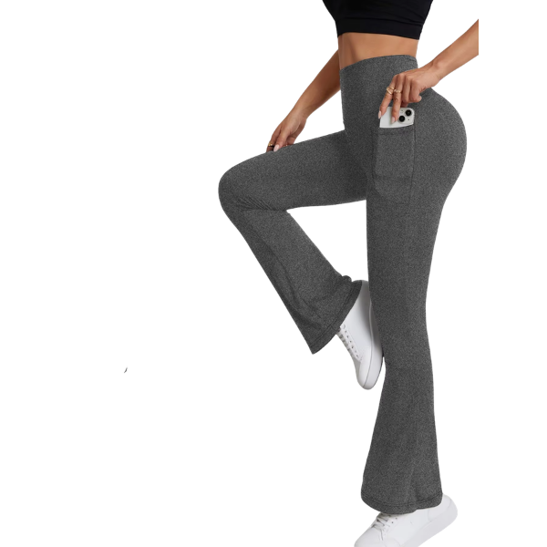 Legging Flare Feminina de Cintura Alta com Bolso